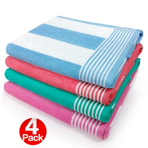 STRIPED 100/% EGYPTIAN COTTON 4 COLOURS BATH TOWEL BEACH